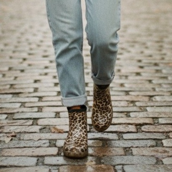 Corkys Shoes - Corkys Leopard Print Ankle Rain Boots Women's Waterproof Slip On - Size 7